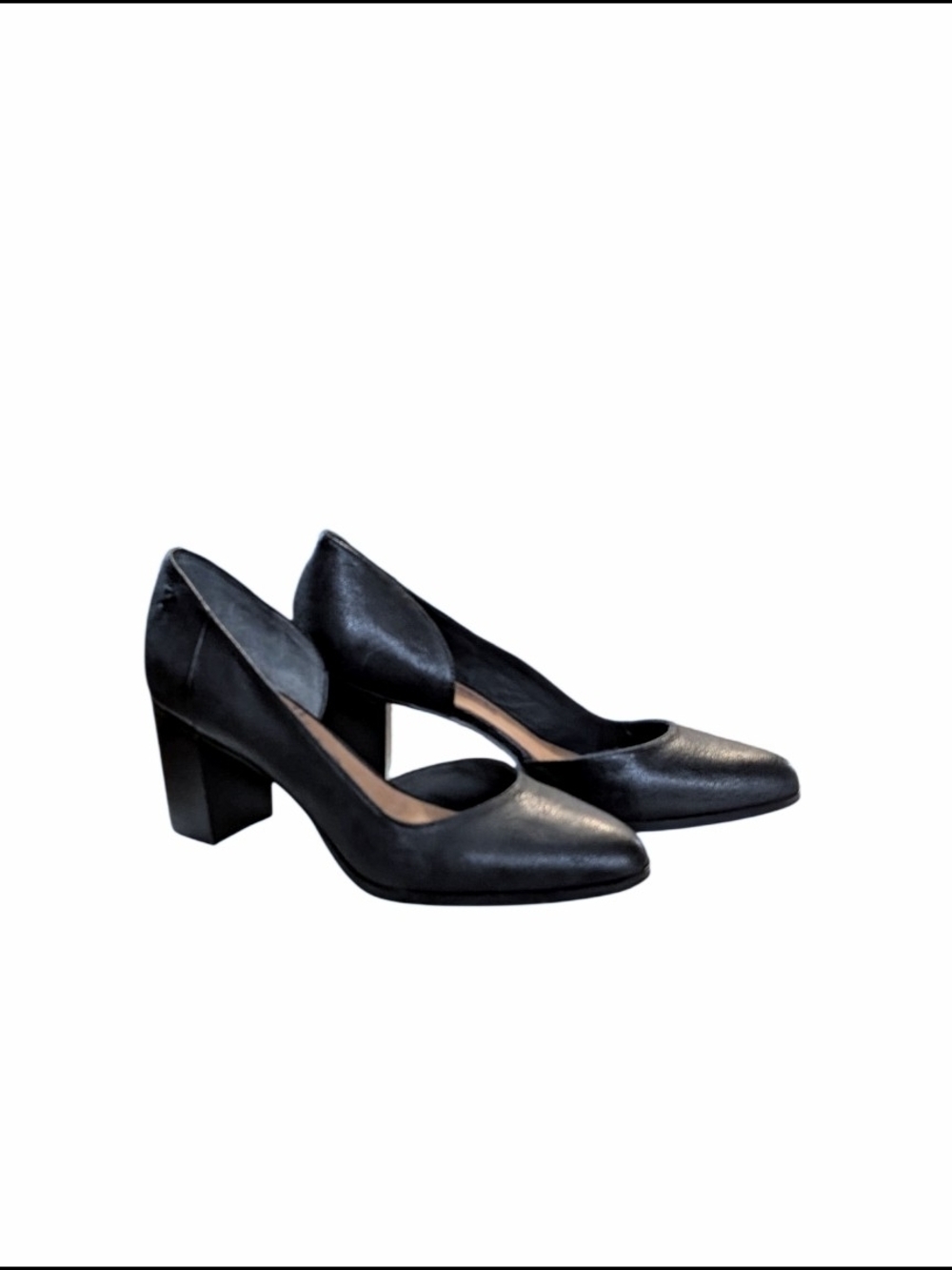 Zodiac Gracie Black Leather D'Orsay Block Heel Pumps Size 10